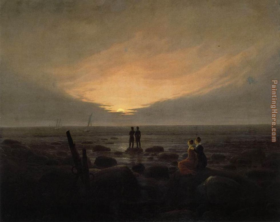 Moonrise by the Sea painting - Caspar David Friedrich Moonrise by the Sea art painting